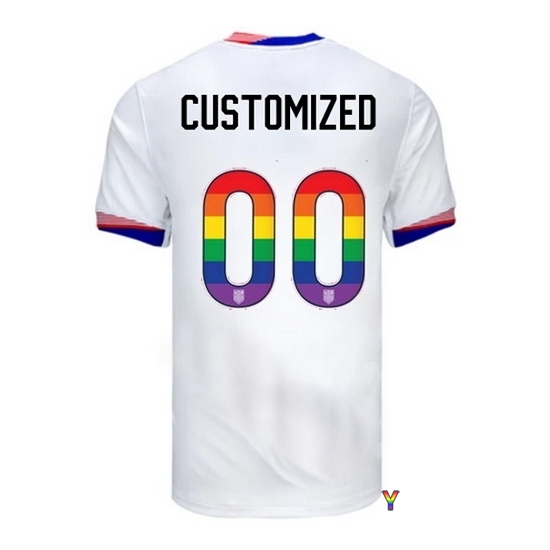 Customized USA White 2024 Pride Youth Soccer Jersey