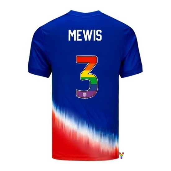 Samantha Mewis USA Blue/Red 2024 Pride Youth Soccer Jersey