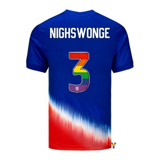 Jenna Nighswonger USA Blue/Red 2024 Pride Youth Soccer Jersey