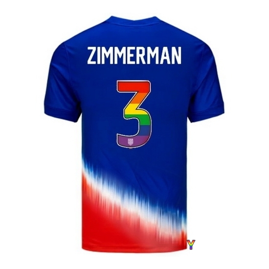 Walker Zimmerman USA Blue/Red 2024 Pride Youth Soccer Jersey