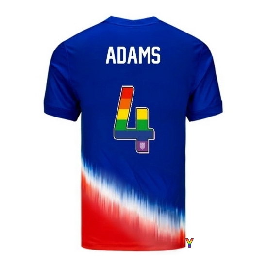 Tyler Adams USA Blue/Red 2024 Pride Youth Soccer Jersey