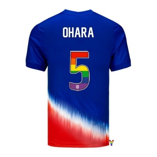 Kelley O'Hara USA Blue/Red 2024 Pride Youth Soccer Jersey