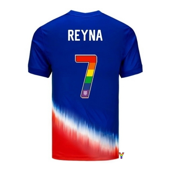 Giovanni Reyna USA Blue/Red 2024 Pride Youth Soccer Jersey