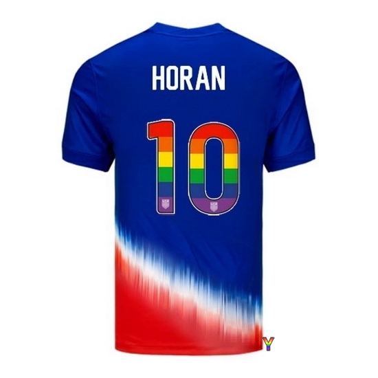 Lindsey Horan USA Blue/Red 2024 Pride Youth Soccer Jersey