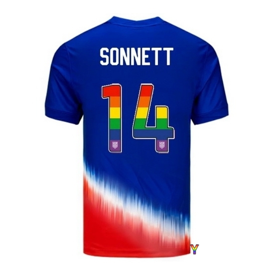 Emily Sonnett USA Blue/Red 2024 Pride Youth Soccer Jersey