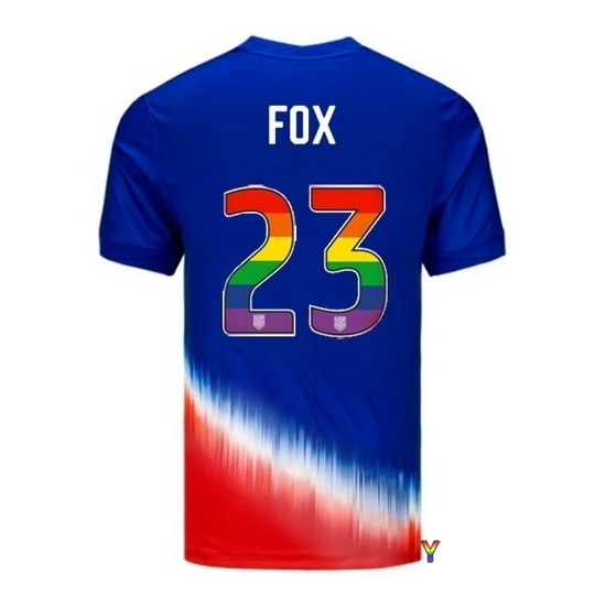 Emily Fox USA Blue/Red 2024 Pride Youth Soccer Jersey