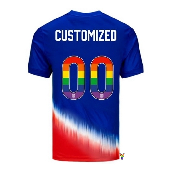 Customized USA Blue/Red 2024 Pride Youth Soccer Jersey